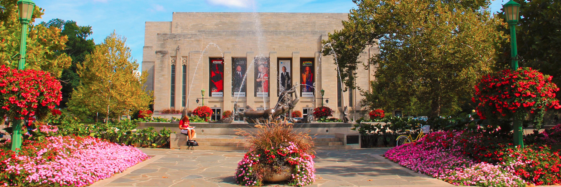 A banner image of the Showalter Fountain
